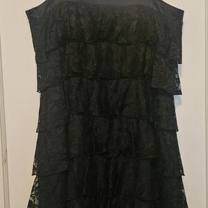 Laundry By Shelli Segal Black Strapless Lace Dress